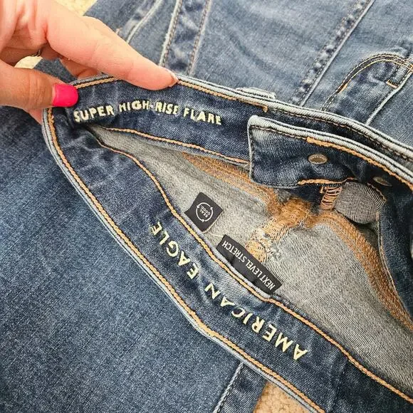 American Eagle AE Next Level Super High-Waisted Flare Jean 000R - Picture 4 of 8